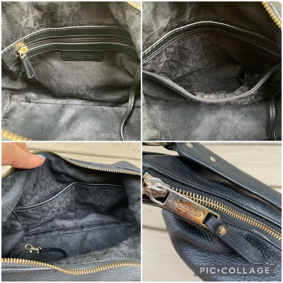 Michael Kors Isabella Black Leather Medium Shoulder Bag Purse - Picture 13 of 15